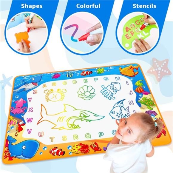 Water Doodle Mat - Kids Painting Writing Doodle Toy Mat-Color Doodle Drawing Mat - Picture 6 of 6